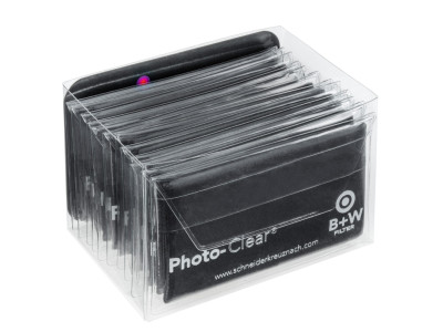Photo Clear Box schwarz 12 Stück Microfasertuch