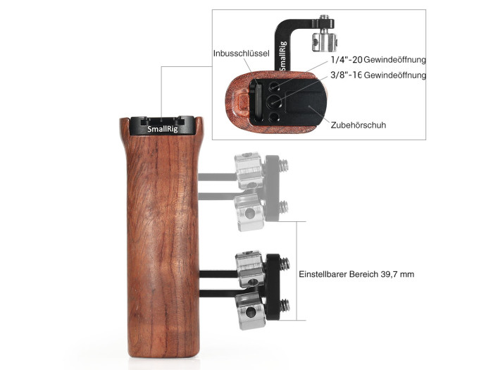 Smallrig 2093B Universeller Holzgriff justierbar