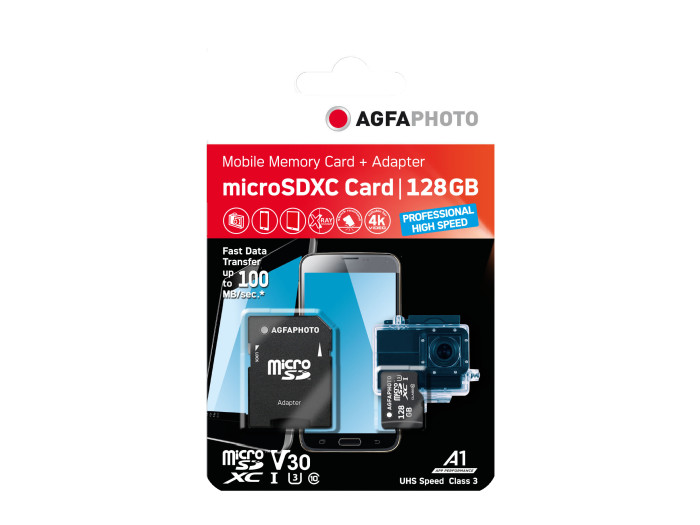 AGFA MICROSDXC PROF.HS U3 128GB+AD