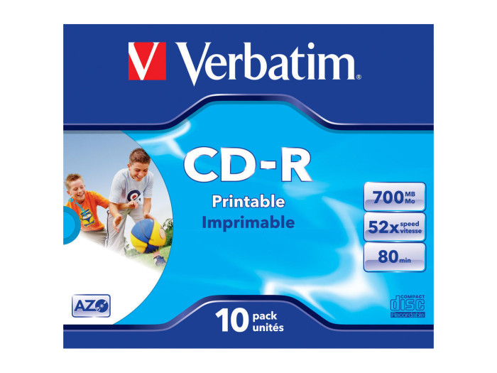 Verbatim CD R 52x 700mb Printable Verbatim