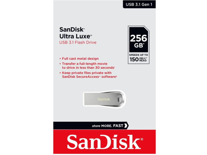 SanDisk Ultra Luxe USB 3.1 Stick 256GB Flash Drive