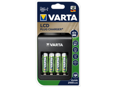 LCD Plug Charger inkl. 4 AA/LR6 Mignon Power Akkus