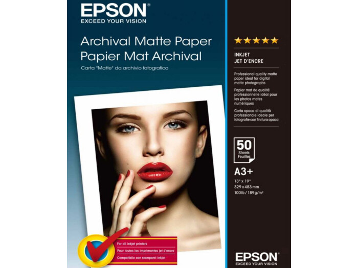 Epson Archival Matte Paper DIN A3+, 50 Blatt, 192 g/m² Epson Archival Matte Paper DIN A3+, 50 Blatt, 192 g/m²