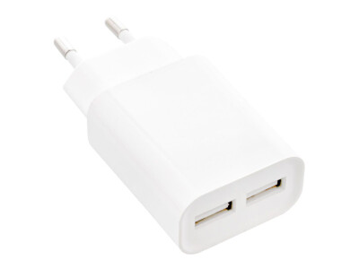 USB Ladegerät DUO weiß, Netzteil 2-fach,