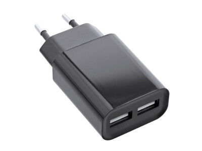 USB Ladegerät DUO sw, Netzteil 2-fach,