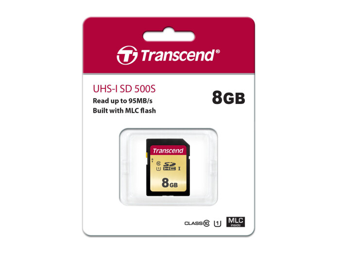 Transcend 8GB SDHC-Karte 500S UHS-I U1 Cl10 95/60MB/s