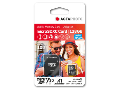 128GB microSDXC-Karte Class10 inkl. SD-Adapter,