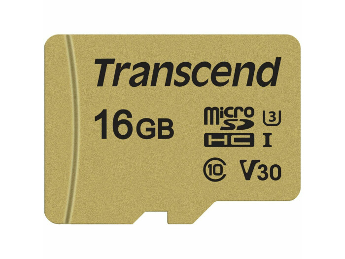 Transcend 16GB microSDHC-Karte 500S UHS-I U3 V30 95/60MB/s