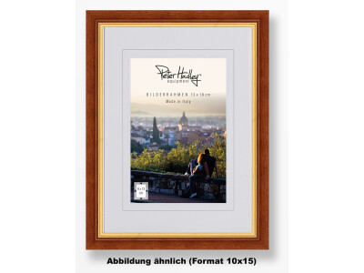 Messina 10x15 cm,braun+gold Holzrahmen
