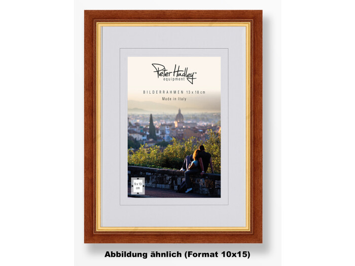 Peter Hadley Messina 10x15 cm,braun+gold Holzrahmen