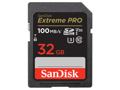 32GB SDHC ExtremePro 100MB/s UHS-I, Class 10, U3,