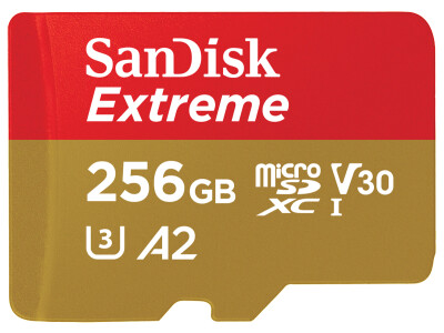 Extreme 256GB microSDXC 190 MB/s UHS-I, C10, U3,