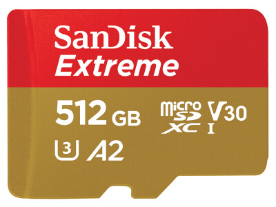 Extreme 512GB microSDXC 190 MB/s UHS-I, C10, U3,