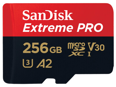 Extreme Pro 256GB 200 MB/s micro SDXC UHS-I, U3,