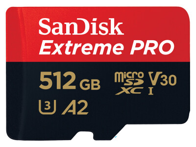 Extreme Pro 512GB 200 MB/s micro SDXC UHS-I, U3,