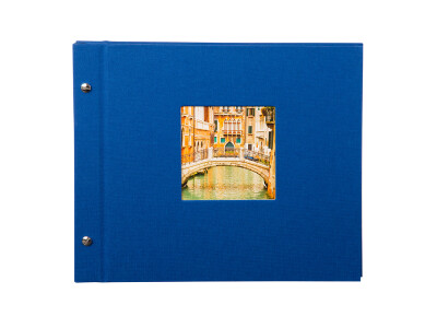 Bella Vista 30x25 cm, blau mit 40 schwarzen Seiten