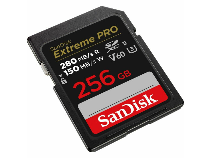 SanDisk 256GB SDXC ExtremePro R 280MB/s V60 UHS-II, Class