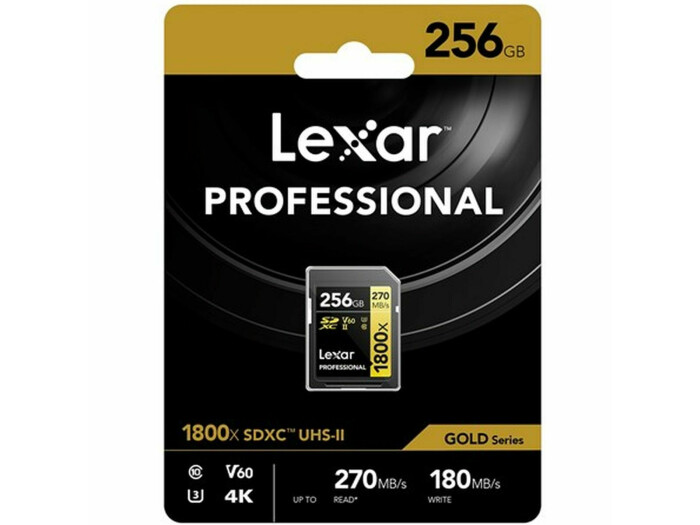 Lexar 1800x SDXC 256GB V60 270/180 MB/s Professional