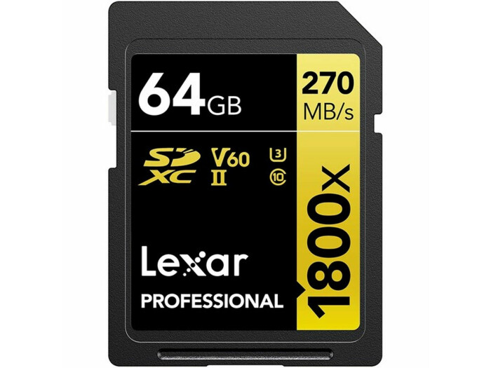 Lexar 1800x SDXC 64GB V60 270/180 MB/s Professional