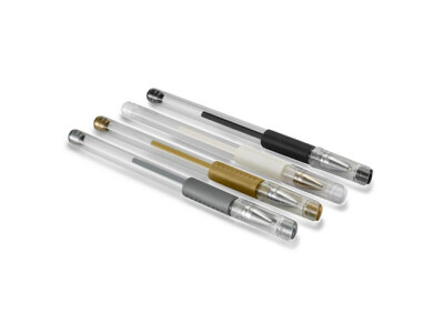 Classic Gelschreiber 4er Set, weiß, schwarz,