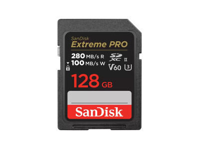 128GB SDXC ExtremePro R 280MB/s V60 UHS-II, Class