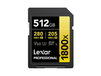 1800x SDXC 512GB C10 U3 V60 Professional