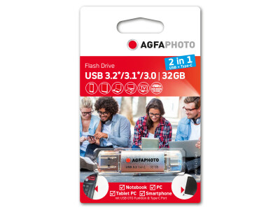 Agfaphoto USB-Stick 32GB 3.0 2in1 USB+Typ C