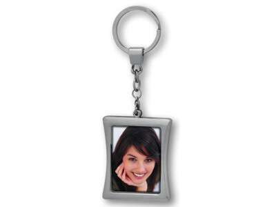 Metall-Schlüsselanhänger Silver, für 2 Fotos