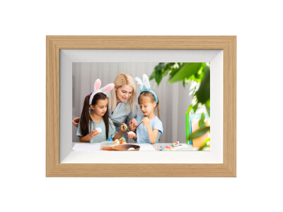 DigiFrame 10W WiFi buche+weißes Passepartout,