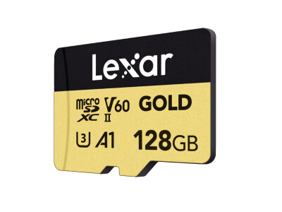 Gold MicroSDXC 128GB, UHS-II, U3, V60