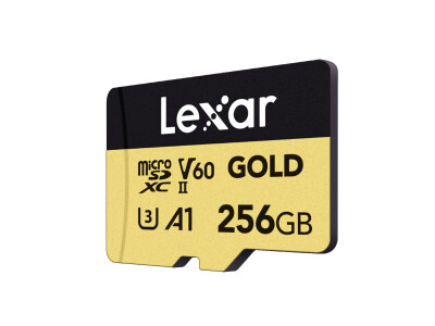 Gold MicroSDXC 256GB, UHS-II, U3, V60