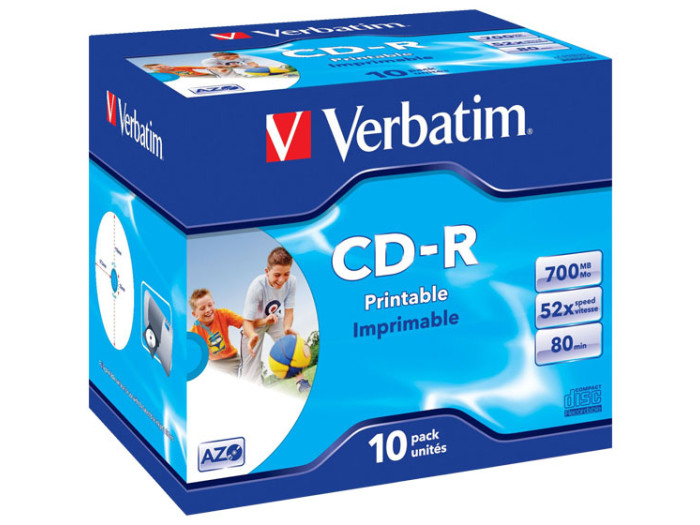Verbatim CD R 52x 700mb Printable Verbatim