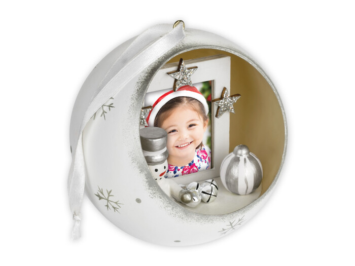 Zep Winterfotokugel Harlot weiß mit Holzbilderrahmen