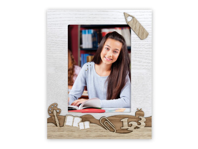 Schule 13x18 cm Hochformat Holzrahmen
