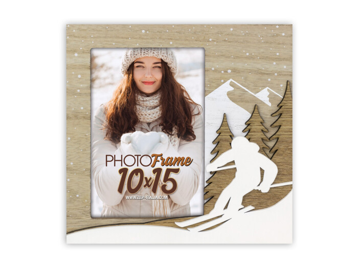 Zep Cervinia 10x15 cm hoch, braun-weiß, Holzrahmen