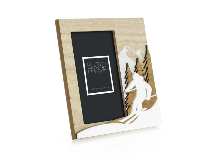 Zep Cervinia 10x15 cm hoch, braun-weiß, Holzrahmen