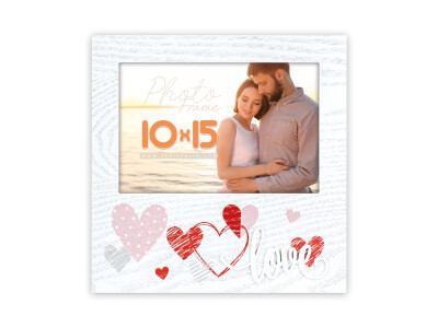 Nadja 10x15 cm Hochformat weiß Holzrahmen