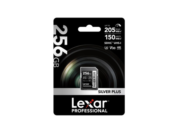 Lexar Silver Plus SDXC UHS-I 256GB U3 V30 R205/W150MB/s