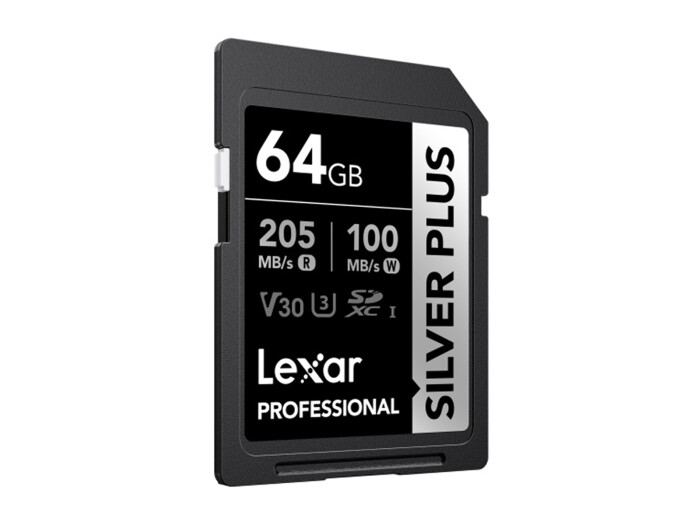 Lexar Silver Plus SDXC UHS-I 64GB U3 V30 R205/W100MB/s