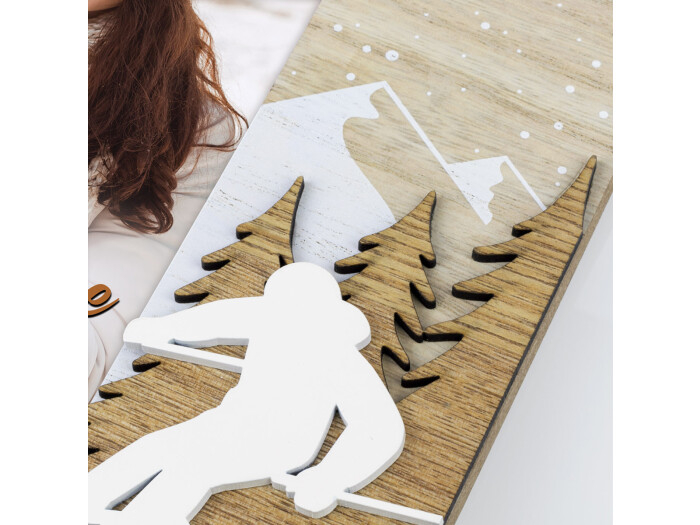 Zep Cervinia 10x15 cm hoch, braun-weiß, Holzrahmen