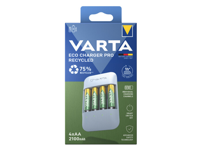 Varta Eco Charger Pro Recycled + 4x AA 2100 mAh,