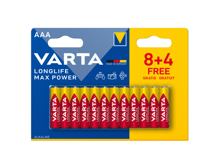 Varta Longlife Max Power Micro 12 Bl. 8+4, (AAA/LR03)