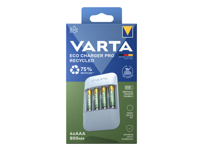 Varta Eco Charger Pro Recycled + 4x AAA 800 mAh,