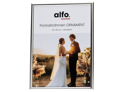 Ornament 13x18 cm silber-glanz Porträtrahmen