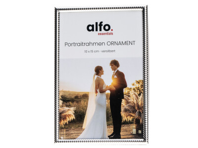 Ornament 10x15 cm silber-glanz Porträtrahmen