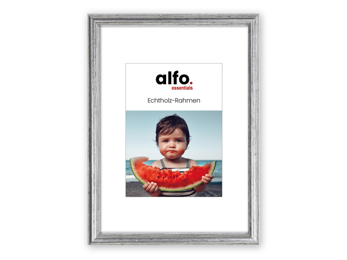 Alfo. Rondo 13x18 cm silber, Holzrahmen