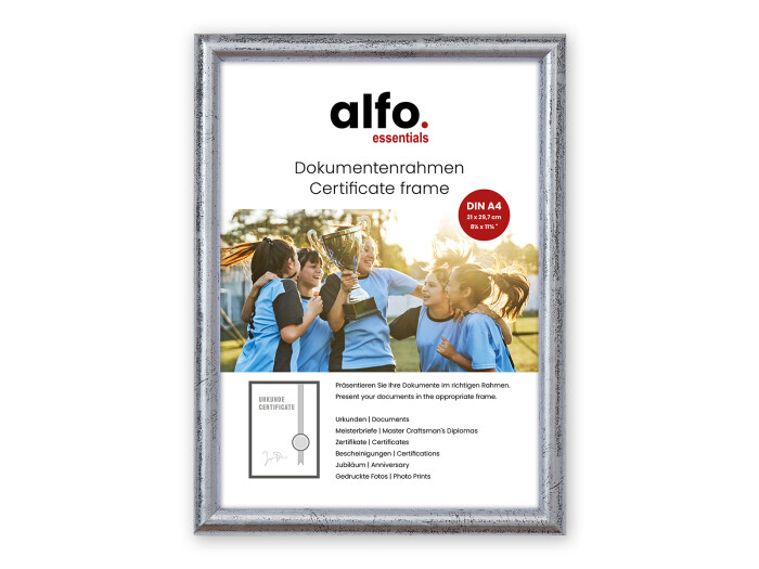 Alfo. Rondo A4 silber, Holzrahmen (21x29,7 cm)
