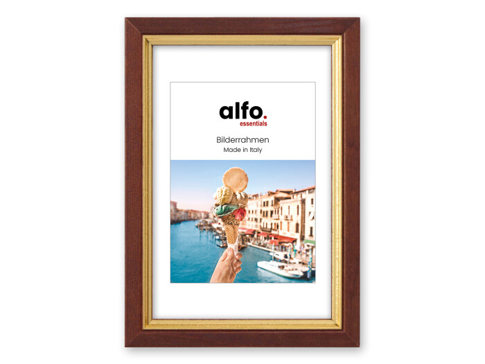 Alfo. Messina A4 braun-gold Holzrahmen