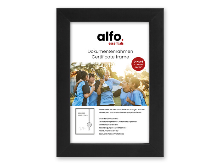 Alfo. Amalfi A4, schwarz Holzrahmen