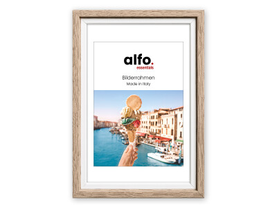 Neapel 20x30 cm eiche-weiß, Holzrahmen